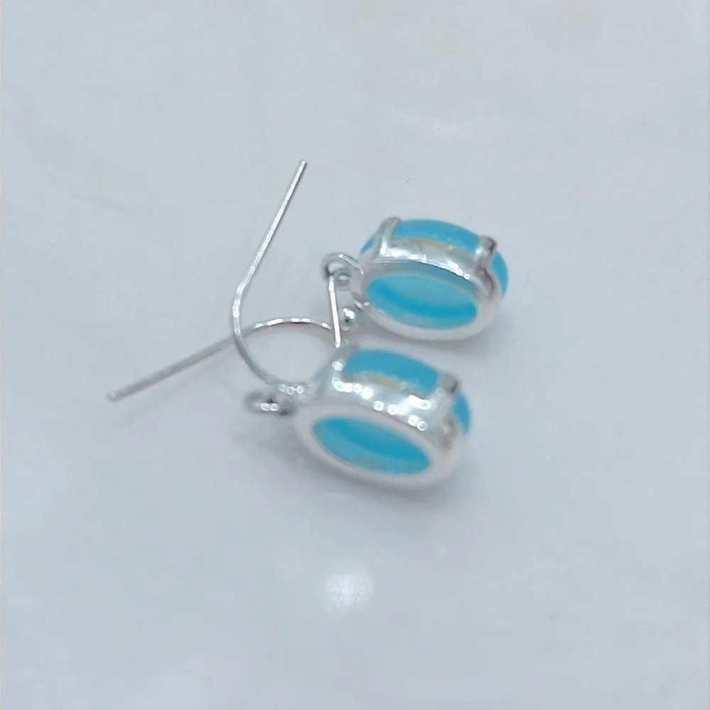 Chalcedony 14KWG Plated Earrings